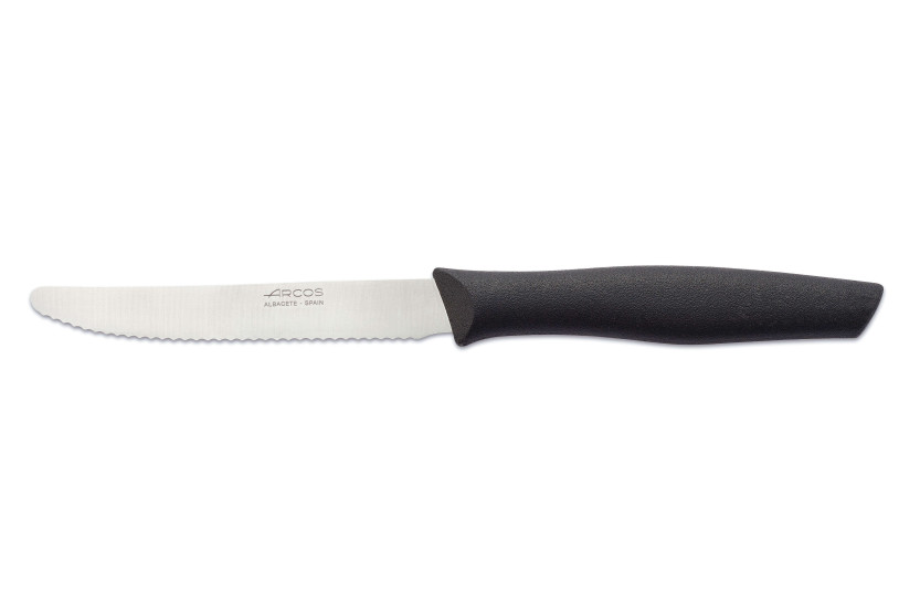 Sett med 6 Arcos bordkniver NITRUM stålblader svart skaft