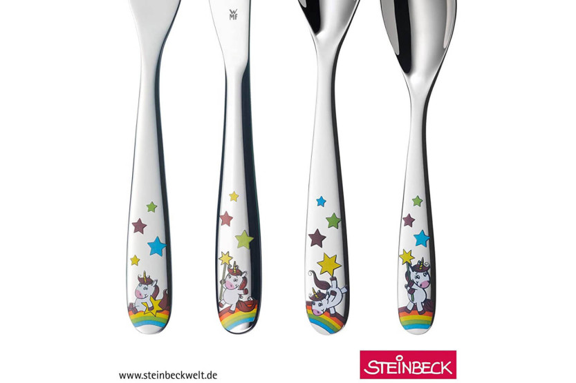 Lancheira para crianças WMF Unicórnio em aço inoxidável 18/10 e porcelana