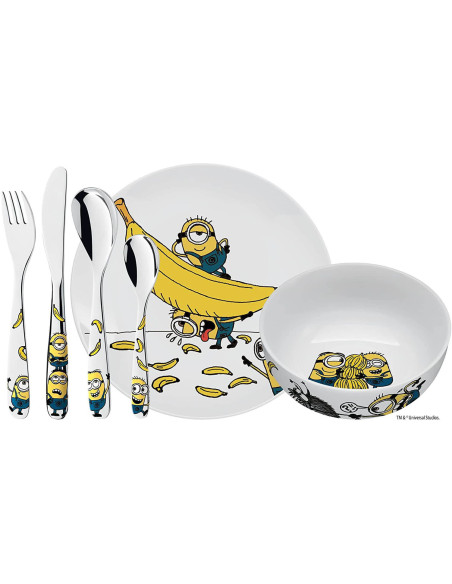 WMF Les Minions matlåda för barn 18/10 rostfritt stål och porslin