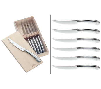 Conjunto de 6 facas para bifes monobloco WMF Geschenkide com lâmina serrilhada em aço inoxidável 18/10