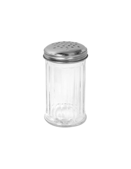 Agitatore per zucchero scanalato da 300 ml in vetro e acciaio inox