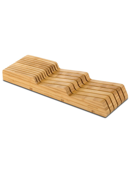Porta-facas de bambu com gaveta Arcos