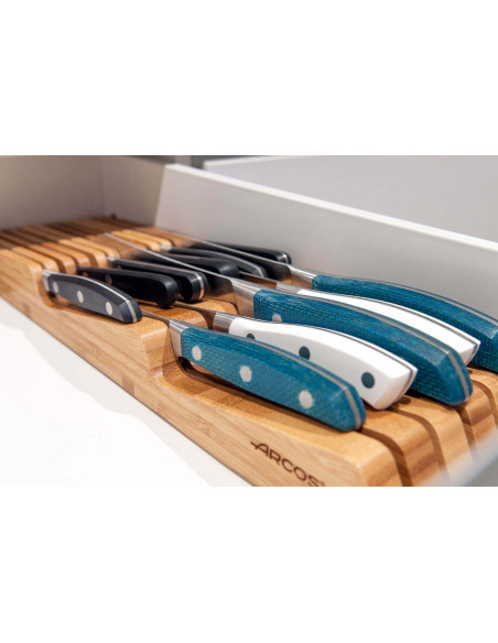 Arcos bamboo drawer knife rack
