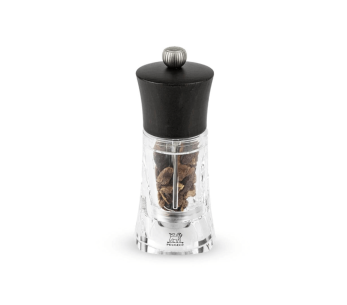 Moinho de pimenta Peugeot Oléron para chocolate em acrílico e madeira 14cm
