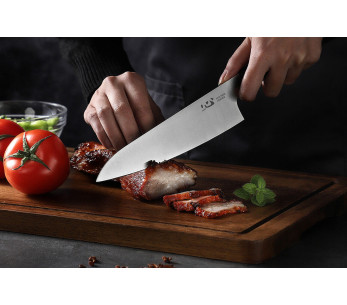 Xin XinCare Cuchillo de cocinero de acero inoxidable de 18 cm con mango rojo 2
