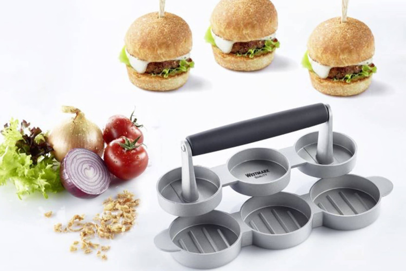 Westmark Trio mini hamburgerpresse i aluminium