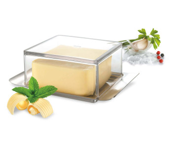 Mantequera Gefu Brunch de acero inoxidable y SAN para mantequilla 125g 2