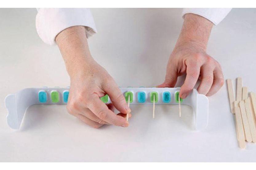 Kit de moldes para gelados L'Italiano Silikomart - 2 moldes de silicone e 2 suportes sintéticos