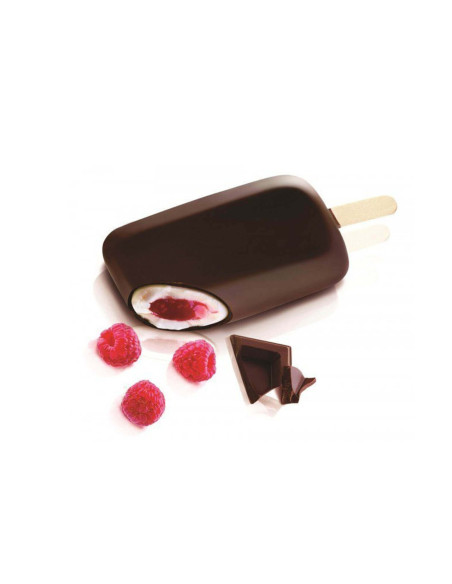 Kit de moldes para gelados L'Italiano Silikomart - 2 moldes de silicone e 2 suportes sintéticos