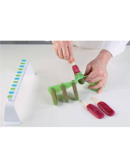 Kit de moldes para helados L'Italiano Silikomart - 2 moldes de silicona y 2 soportes sintéticos