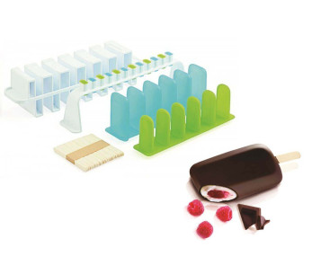 Kit de moldes para gelados L'Italiano Silikomart - 2 moldes de silicone e 2 suportes sintéticos