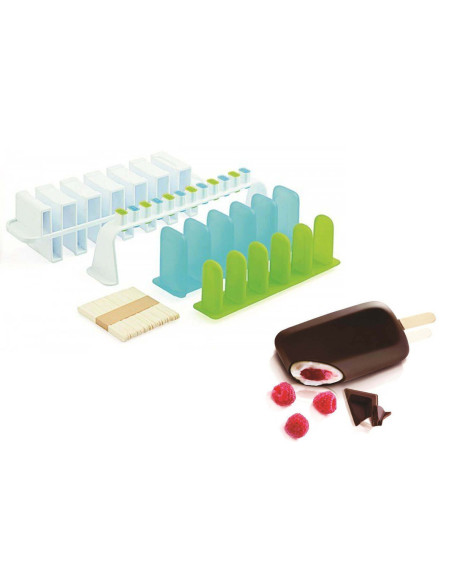 Kit de moldes para gelados L'Italiano Silikomart - 2 moldes de silicone e 2 suportes sintéticos