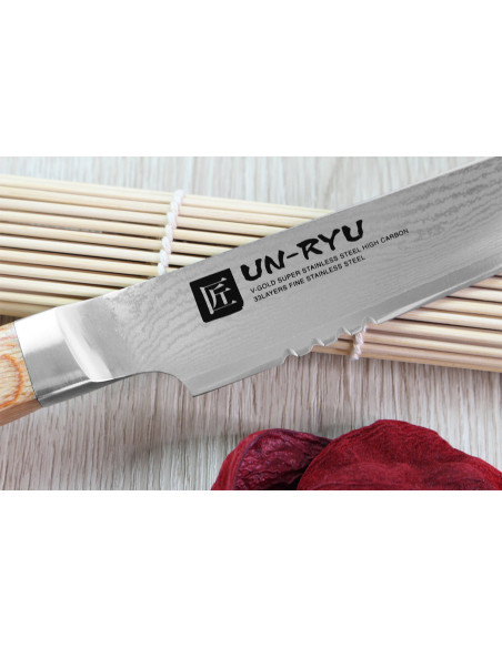 Shimomura Un-Ryu 21cm 33-layer damask japanese Bread knife