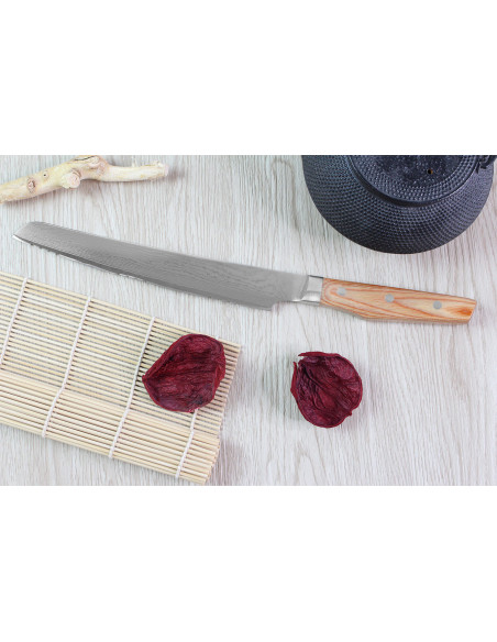 Shimomura Un-Ryu 21cm 33-kerroksinen damasti japanilainen leipäveitsi