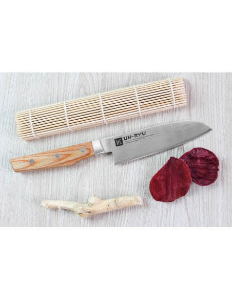Shimomura Un-Ryu 16 cm 33-lags damaskus japansk santoku-kniv