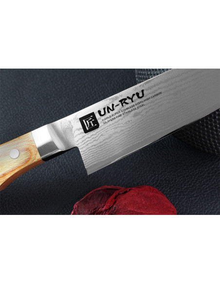 Shimomura Un-Ryu 16cm 33-layer damascus japanese santoku knife