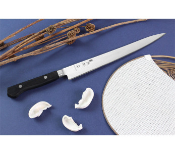Cuchillo japonés sujihiki Shimomura 24cm hoja 2