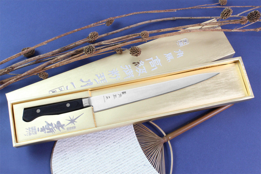 Cuchillo japonés sujihiki Shimomura 24cm hoja