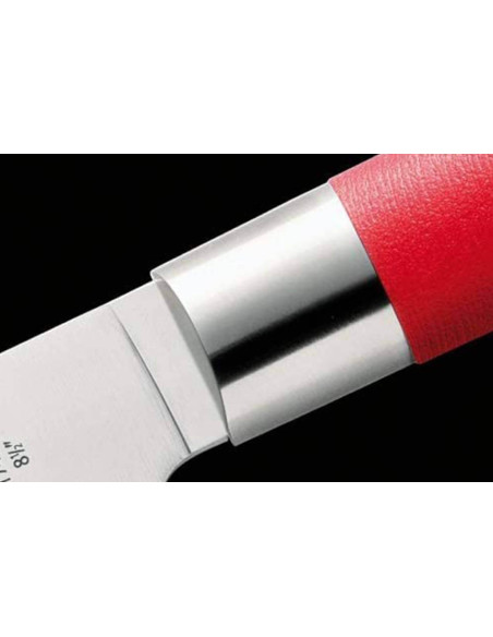 Hektor DICK Red Spirit Tranchiermesser aus rostfreiem Stahl mit Kullenschliff 25cm roter Griff