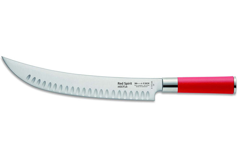 Faca de trinchar Hektor DICK Red Spirit em aço inoxidável com 25 cm de lâmina em favo de mel e cabo vermelho