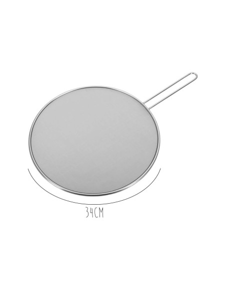 18/10 stainless steel splashproof lid ø34cm with handle