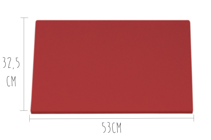 HD500 tabla de cortar de polietileno rojo con patas 53x32,5cm