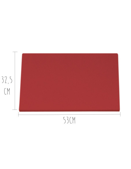 HD500 tabla de cortar de polietileno rojo con patas 53x32,5cm