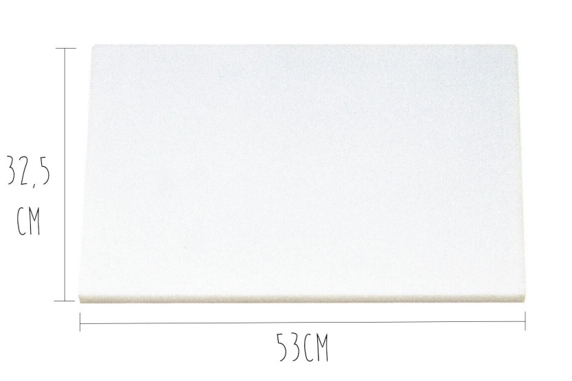 Tábua de cortar em polietileno branco HD500 com fixações 53x32,5cm