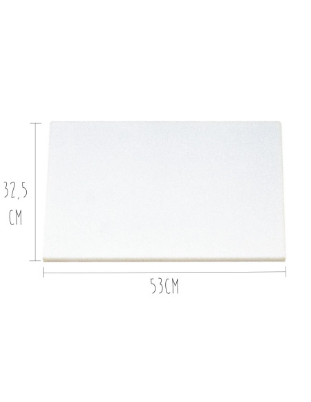 Tábua de cortar em polietileno branco HD500 com fixações 53x32,5cm