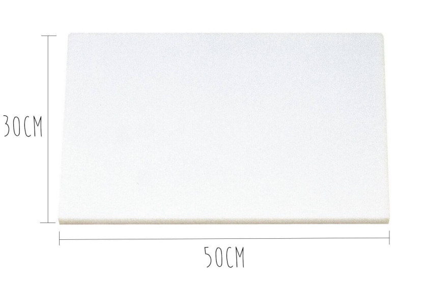 Tábua de cortar em polietileno branco HD500 com fixações 50x30cm