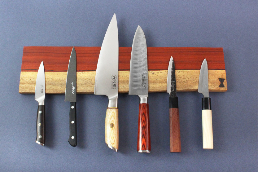 Essences Creations 48 cm handgjord barmagnet av padouk och splintved - 6 platser