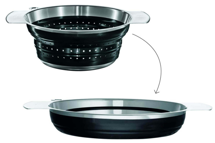 Rösle black folding colander in steel and silicone - Diameter 24cm