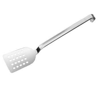 Servidor de panquecas em aço inoxidável perfurado Rösle com gancho 33,5 cm