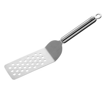Espátula angular perforada Rösle de acero inoxidable de 32 cm