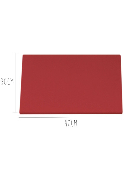 HD500 röd polyetenskärbräda med fötter 40x30cm