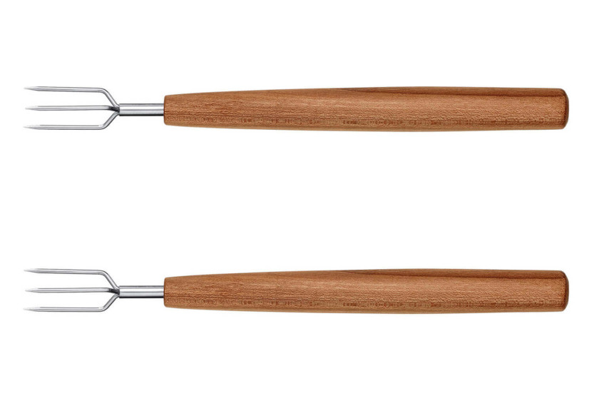 Sæt med 2 Triangle Sense-kartoffelgafler i rustfrit stål med håndtag i blommetræ
