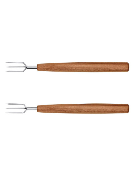 Set of 2 Triangle Sense stainless steel potato forks with plum wood handles