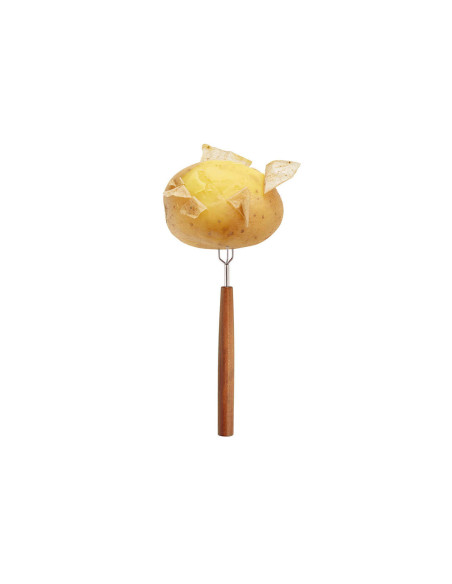 Set of 2 Triangle Sense stainless steel potato forks with plum wood handles