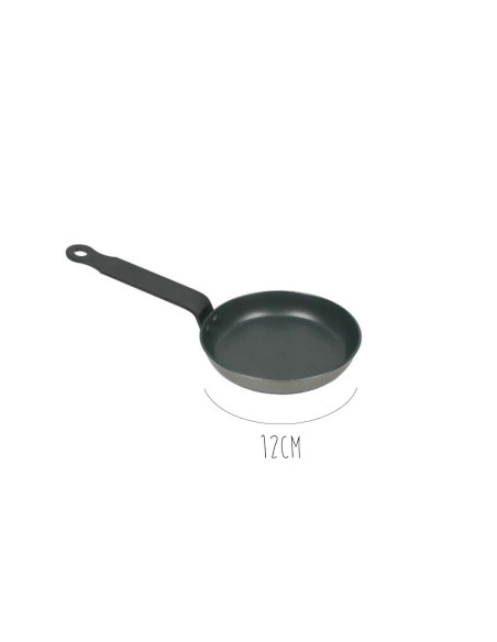 Sartén para huevos / blini de chapa de acero con revestimiento antiadherente