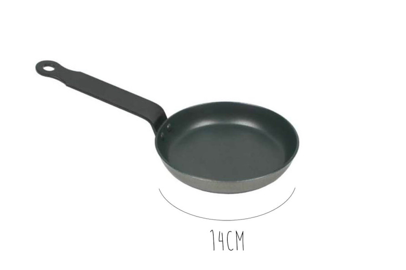 Sartén para huevos / blini de chapa de acero con revestimiento antiadherente