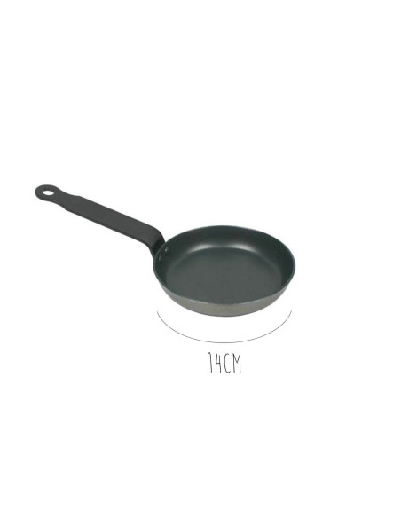 Sartén para huevos / blini de chapa de acero con revestimiento antiadherente