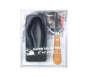 Set di ostriche CLIC'con cuneo e lancia con manico in legno 2