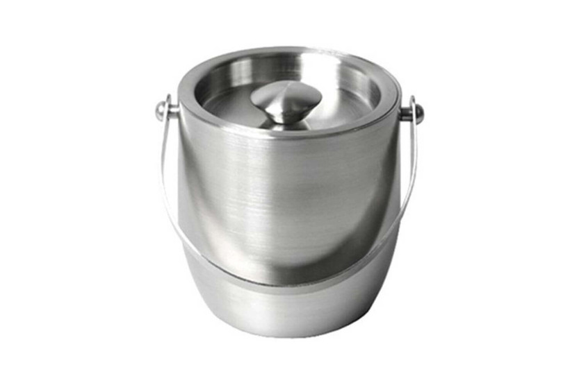 Isothermer Eiskübel aus gebürstetem Edelstahl