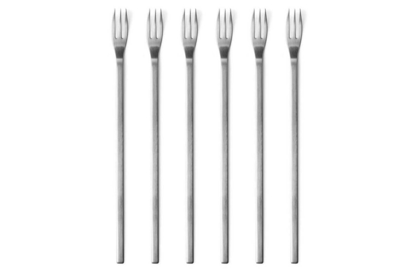 Set med 6 Mono A ostfonduegafflar i rostfritt stål