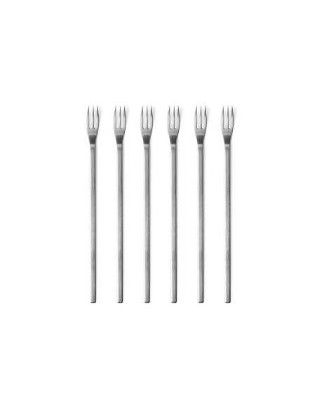 Set di 6 forchette per fonduta di formaggio in acciaio inox Mono A