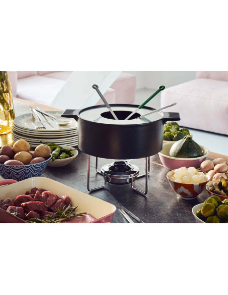 Conjunto de 6 garfos de fondue de anel Mono com pegas coloridas