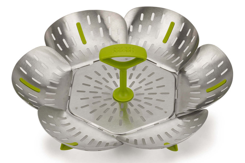 Joseph Joseph Bloom Steel grøn og rustfri stål foldbar, ridsefast dampkurv