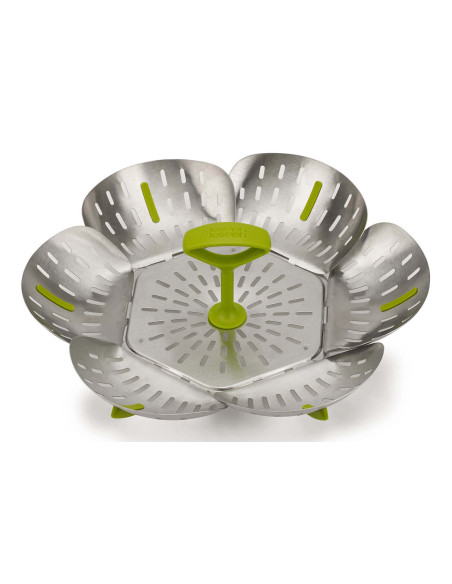 Joseph Joseph Bloom Steel grøn og rustfri stål foldbar, ridsefast dampkurv