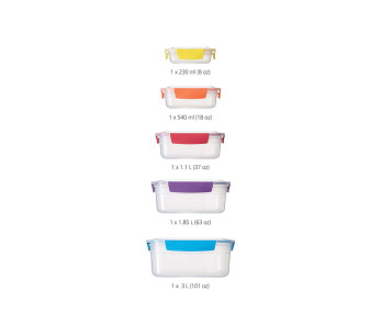 Conjunto de 5 caixas de arrumação Joseph Joseph Nest Lock multicoloridas 2