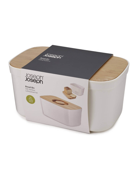Brotkasten mit Wendedeckel aus Bambus Joseph Joseph Bread Bin weiß